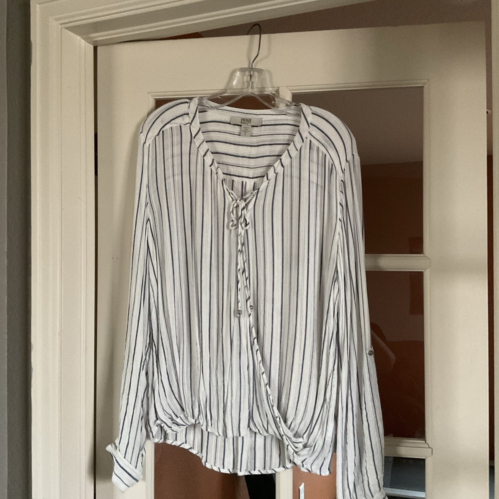 Vintage America faux wrap blouse